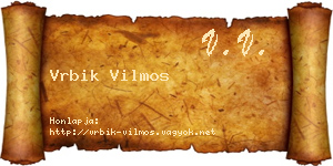 Vrbik Vilmos névjegykártya