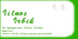 vilmos vrbik business card